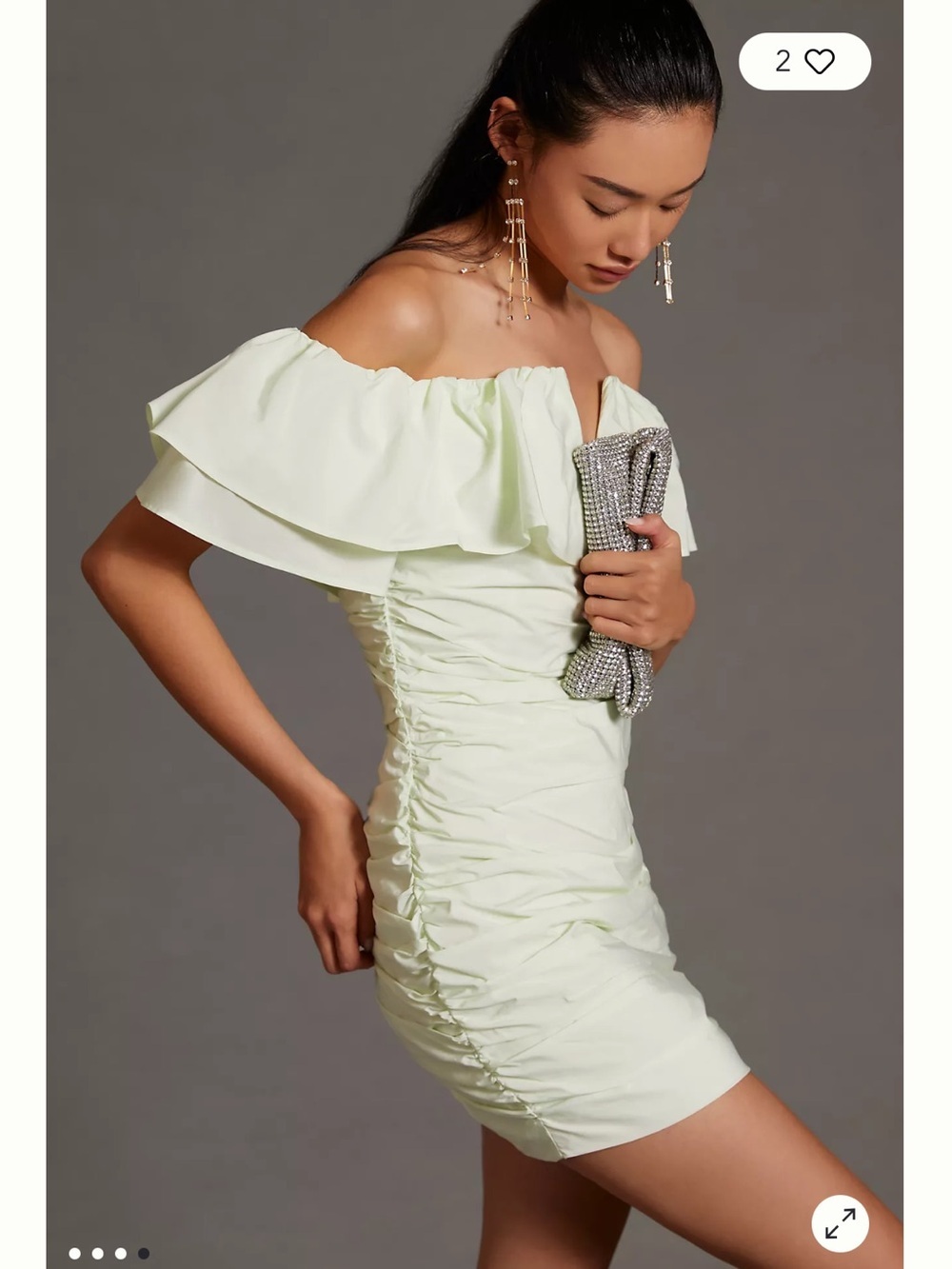 Anthropologie Maeve Ruched Off The Shoulder dress - Picture 4 of 13